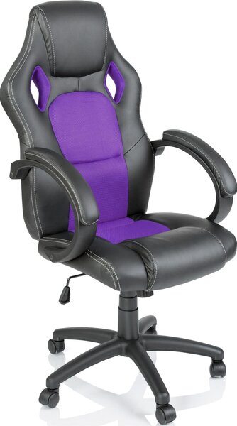 TRESKO Racing sedia direzionale sedia da ufficio sedia girevole sedia sportiva sedia da ufficio sedia da scrivania nero/viola