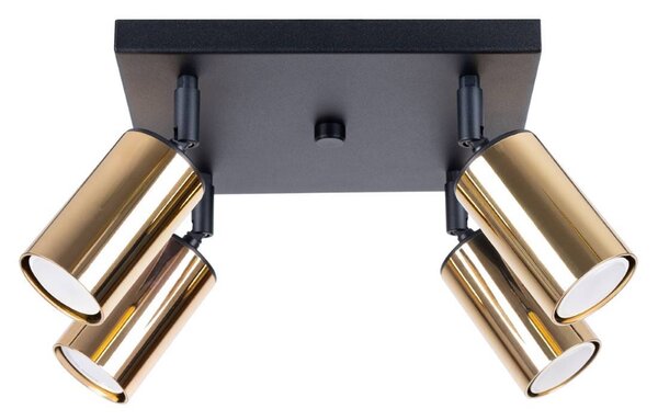 Lampada da soffitto WINX 4 nero/oro 4xGU10 10W acciaio 19x25x25cm Sollux Lighting