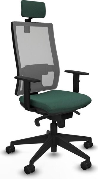 Sedia da ufficio Piqueras y Crespo, modello 1D066N2, colore verde