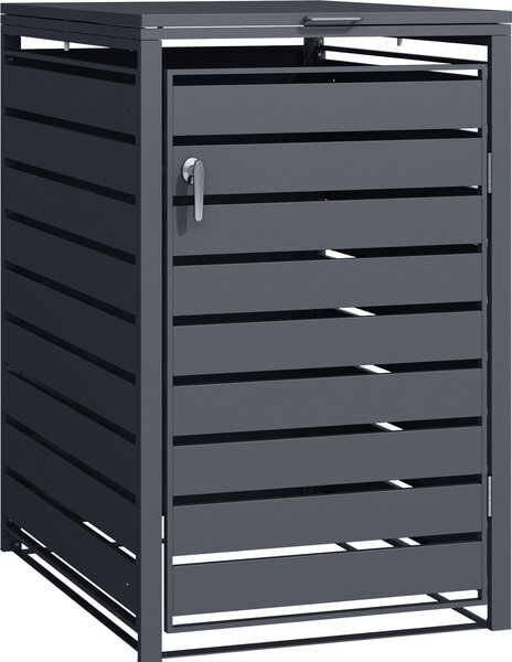 Cassonetto Wiltec per un cassonetto in antracite, copertura per cassonetto con chiusura a chiave e coperchio a cerniera, recinzione per cassonetto, recinzione per la privacy