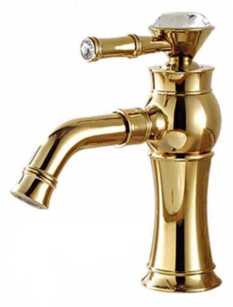 Miscelatore per lavabo KRAN in stile retrò GOLD CLARA