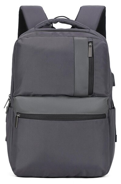 Zaino unisex Aoking, nero, in poliestere, con cerniera e scomparti multifunzionali, dimensioni 30x42 cm