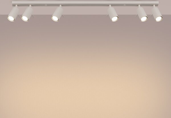 Lampada da soffitto RING 6L beige 6xGU10 10W acciaio 17x6x117cm Sollux Lighting