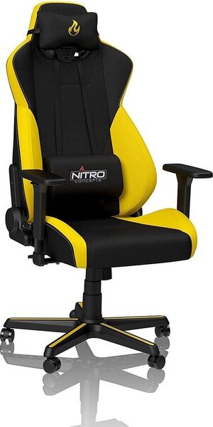Nitro Concepts S300 Gaming Chair - Sedia da ufficio - Rivestimento in tessuto - 135 kg - Giallo astrale
