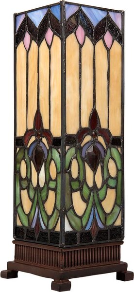 Lampada da tavolo Tiffany Clayre & Eef 12x12x35 cm in vetro marrone beige