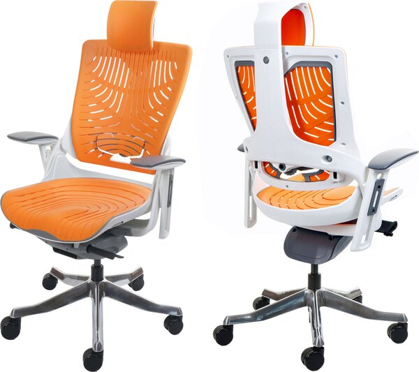 Sedia da ufficio MERRYFAIR Wau 2b, sedia da scrivania girevole, scocca rigida, ergonomica ~ arancione