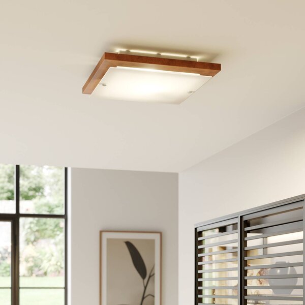 Plafoniera soffitto Kerio Envostar, dimmerabile, Legno scuro, Soggiorno / Sala da pranzo, Legno, Moderno, Plafoniera