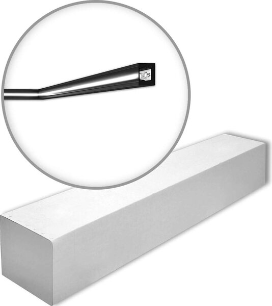 NMC IL12 BLACK-box WALLSTYL Noel Marquet 1 cartone con 30 strisce decorative Cornice per soffitto Illuminazione indiretta stile moderno colore nero | 60 m