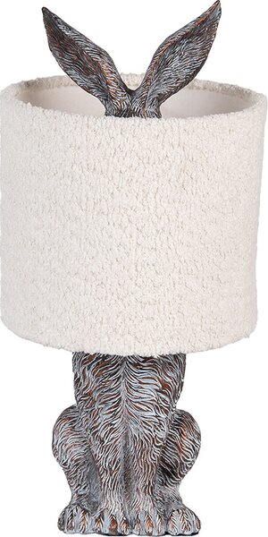 Clayre & Eef Lampada da tavolo Rabbit Ø 20x43 cm Marrone Beige Plastica