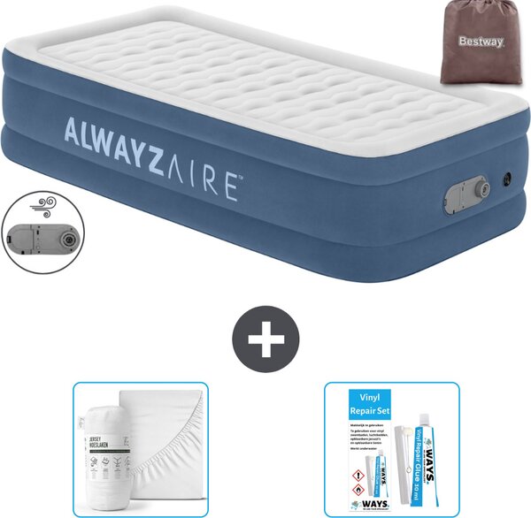 Materasso gonfiabile Bestway Alwayszair - 1 persona - 97 x 191 x 46 cm - Blu - Accessori inclusi