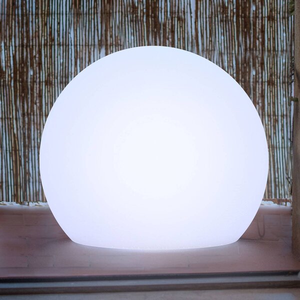 Newgarden Lampada da pavimento Buly a globo, Ø 60 cm, Bianco / Opale, Plastica, Moderno