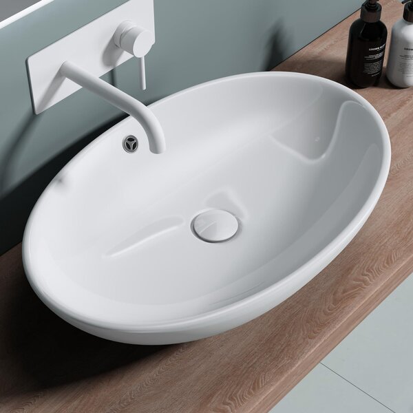 Doporro Lavabo da Appoggio 63x41x15cm, Lavandino Bagno in Vetroceramica Nano Rivestimenti Br¹ssel306