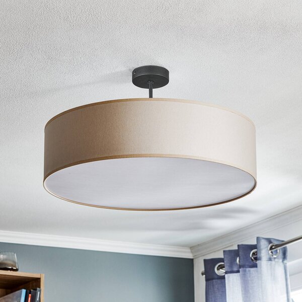 Plafoniera soffitto Rondo TK Lighting, dimmerabile, Crema / Ambra, Camera da letto, Tessuto / Stoffa / Seta, Moderno, Plafoniera