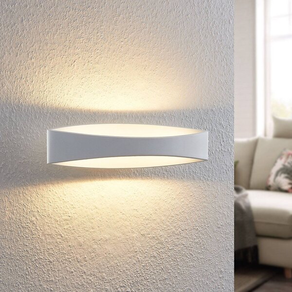 Applique da parete a LED Jelle Arcchio, dimmerabile, Bianco / Opale, Soggiorno / Sala da pranzo, Alluminio, Moderno, Applique a LED