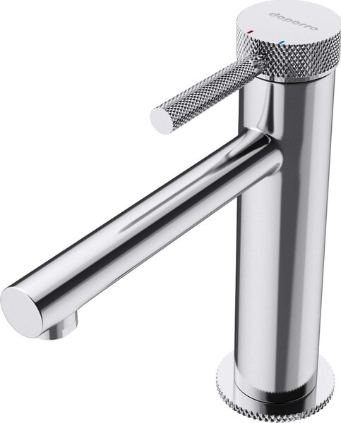 Doporro Rubinetto Monocomando per Lavabo Bagno a Cascata, Miscelatore Regolabile con Acqua Calda e Fredda in Ottone Cromato H 18 cm WAO-7601