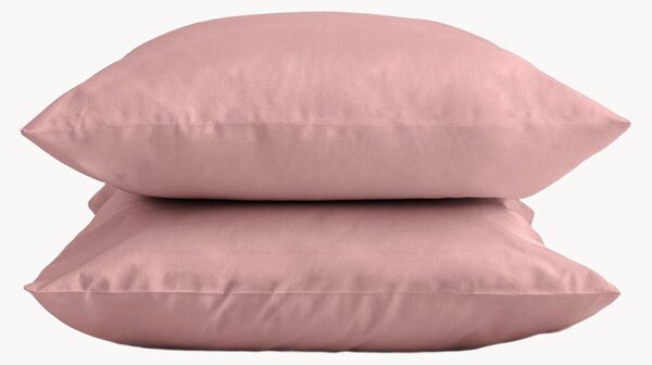 Set di 2 federe in percalle di cotone Mauve