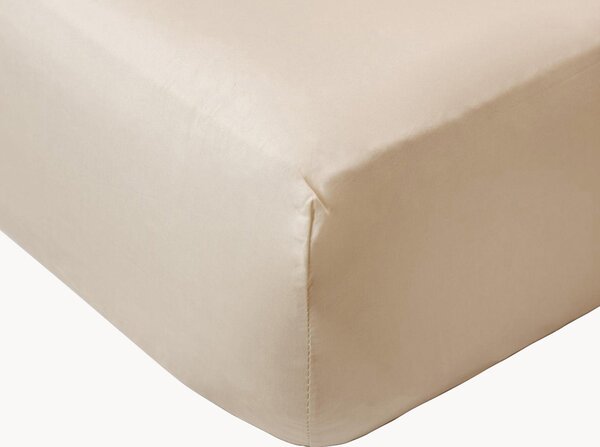 Lenzuolo con angoli boxspring in percalle di cotone Cream