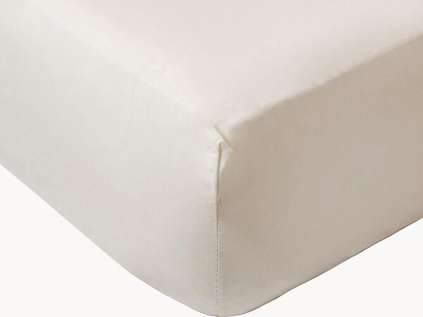Lenzuolo con angoli boxspring in percalle di cotone White