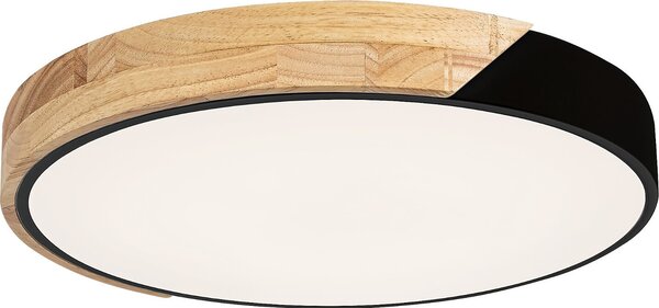 Rabalux Black LED lampada da soffitto Acero con legno 415mm 24W R3528