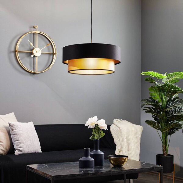 Lampada a sospensione Dorina Maco Design, dimmerabile, Nero, Soggiorno / Sala da pranzo, Plastica, Moderno, Lampada a sospensione