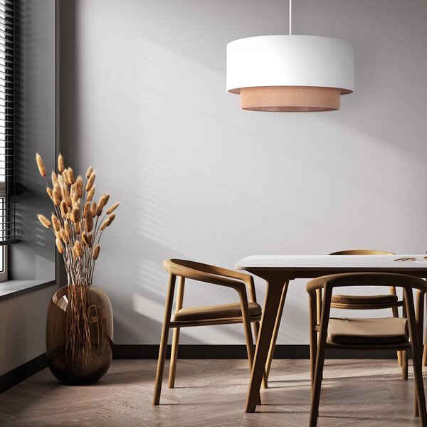 Lampada a sospensione Boho Duolla, dimmerabile, Bianco / Opale, Camera da letto, Metallo, Lampada a sospensione