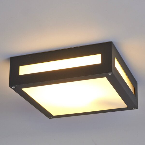 Lampada da soffitto Nerea, angolare, per esterni NEREA Lucande, Nero, Alluminio, Moderno, Plafoniera