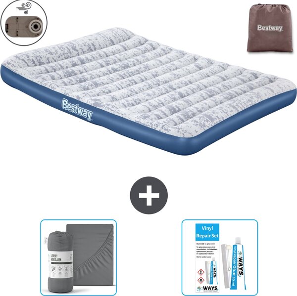 Materasso gonfiabile Bestway - 2 persone - 152 x 203 x 30 cm - Blu - Accessori inclusi