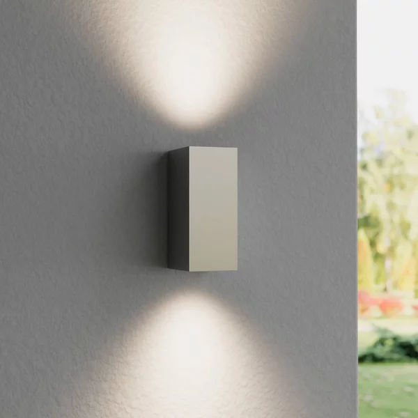 Applique da esterni a LED TAVI Lucande, Alluminio / Grigio / Zincato, Corridoio, Alluminio, Moderno, Applique LED da esterni