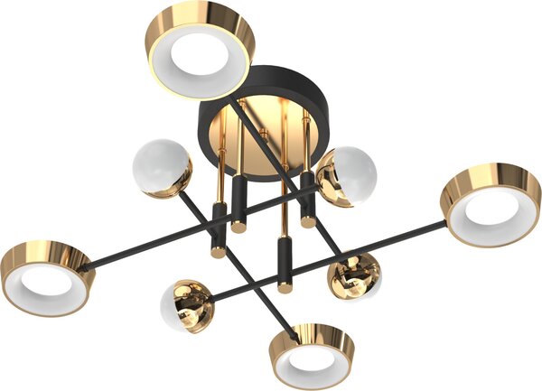 Lampada da soffitto moderna LARA LED 55W nera e oro Zuma Line MX7170-8-3BGT