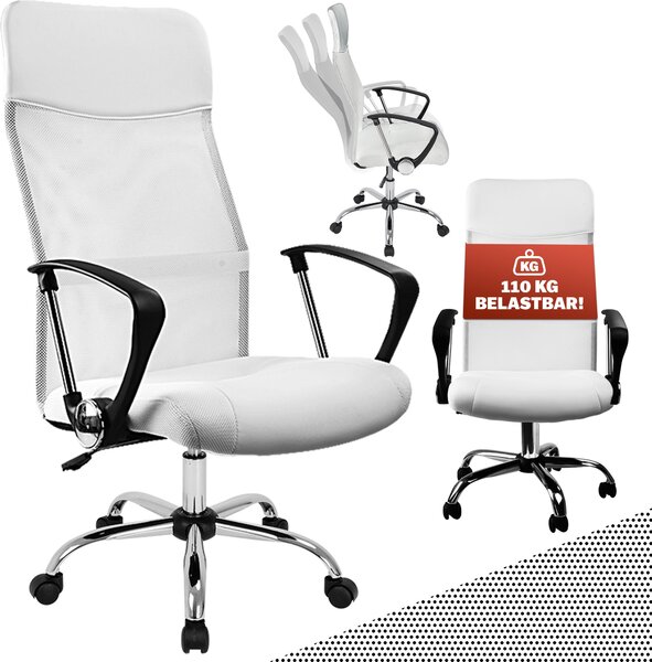 Casaria Sedia da Ufficio Girevole Ergonomica Schienale Alto Regolazione Altezza Seduta 46-60 cm Funzione Basculante Supporto Lombare e Poggiatesta Sedie da Scrivania