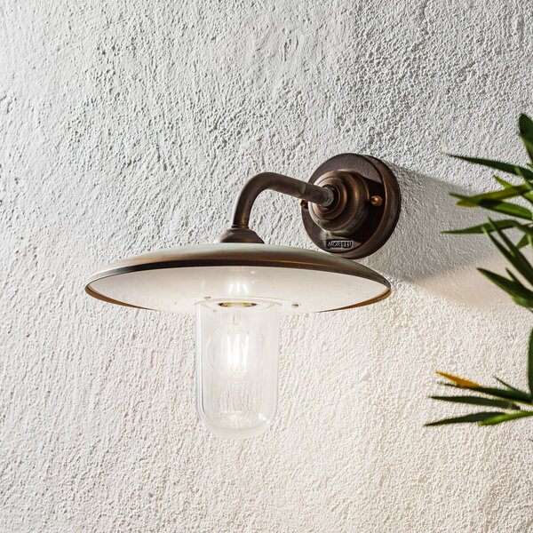 Moretti Luce Applique da esterno Casale, rame antico vetro chiaro CASALE, dimmerabile, Rame, Ottone, Campagna / Rustiche