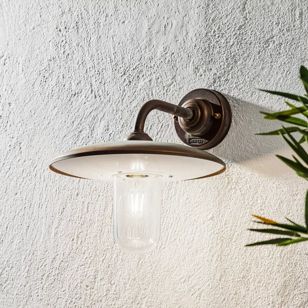 Moretti Luce Applique da esterno Casale, rame antico vetro chiaro CASALE, dimmerabile, Rame, Ottone, Campagna / Rustiche