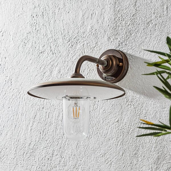 Moretti Luce Applique da esterno Casale, rame antico vetro chiaro CASALE, dimmerabile, Rame, Ottone, Campagna / Rustiche