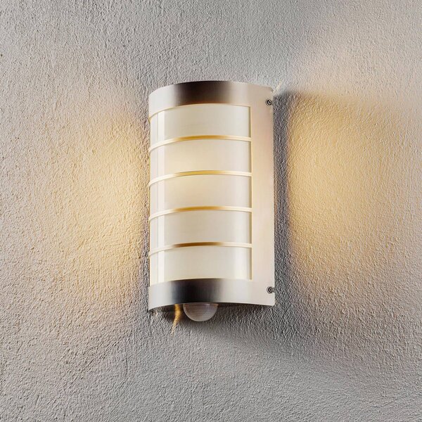 CMD Lampada parete esterni Marco1 con sensore MARCO1, Alluminio / Grigio / Zincato, Acciaio Inox, Moderno