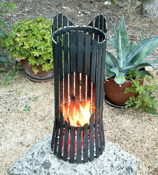 DanDiBo colonna fuoco giardino Albero cesto fuoco ciotola fuoco 60 cm metallo colonna fuoco pozzo