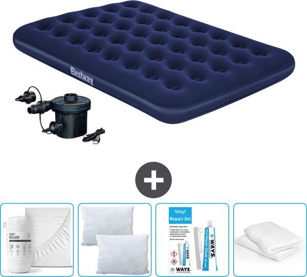 Materasso gonfiabile Bestway - Letto matrimoniale - 137 x 191 x 22 cm - Blu - Accessori inclusi