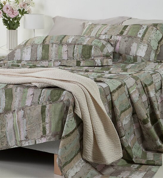 Copripiumino Con Federe In Percalle Mood Matrimoniale - 255X255 + 2 Federe50X80 Emporium Moderno Sabbia Caleffi