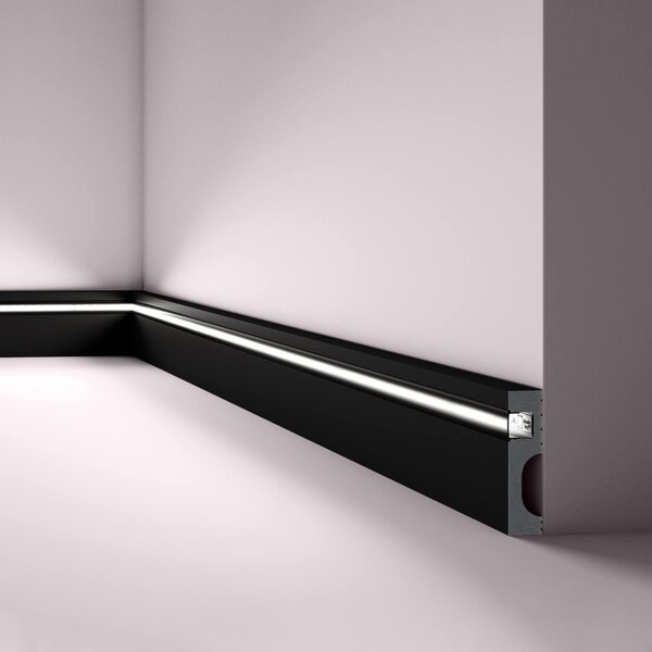 Modanatura a pavimento NMC IL11 BLACK WALLSTYL Noel Marquet Modanatura decorativa Modanatura decorativa Illuminazione indiretta stile moderno colore nero 2 m