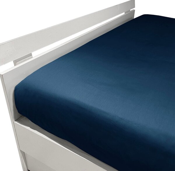 Lenzuolo Inferiore In Raso Di Cotone Precious Sateen 175X205+30 Mirabello Brera Tinta Unita Cielo Caleffi