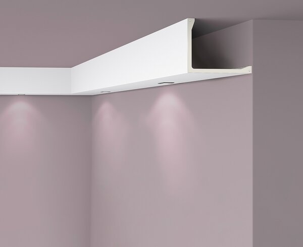 Modanatura di copertura NMC L2 ARSTYL Noel Marquet Battiscopa decorativo Cornice del soffitto Modanatura decorativa moderna bianca 2 m