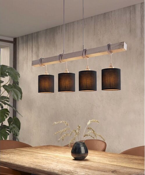 Brilagi - Lampadario LED sospeso su cavo NUBILA 4xE27/60W/230V grigio/nero