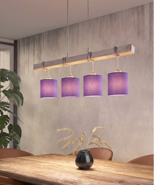 Brilagi - Lampadario LED a sospensione con cavo NUBILA 4xE27/60W/230V grigio/viola