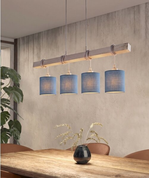 Brilagi - Lampadario LED a sospensione su cavo NUBILA 4xE27/60W/230V grigio/blu scuro