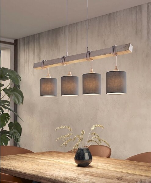 Brilagi - Lampada a sospensione LED con cavo NUBILA 4xE27/60W/230V grigio/antracite
