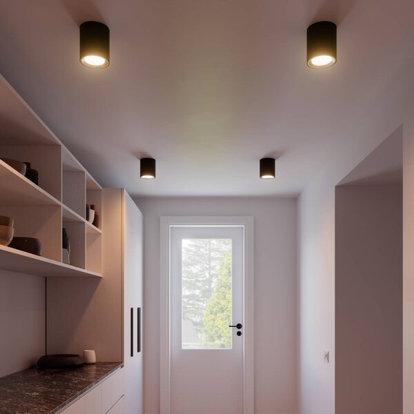 Nordlux Faretto da soffitto Landon Smart a LED, nero, altezza 14 cm Smart, dimmerabile, Nero, Soggiorno / Sala da pranzo, Metallo