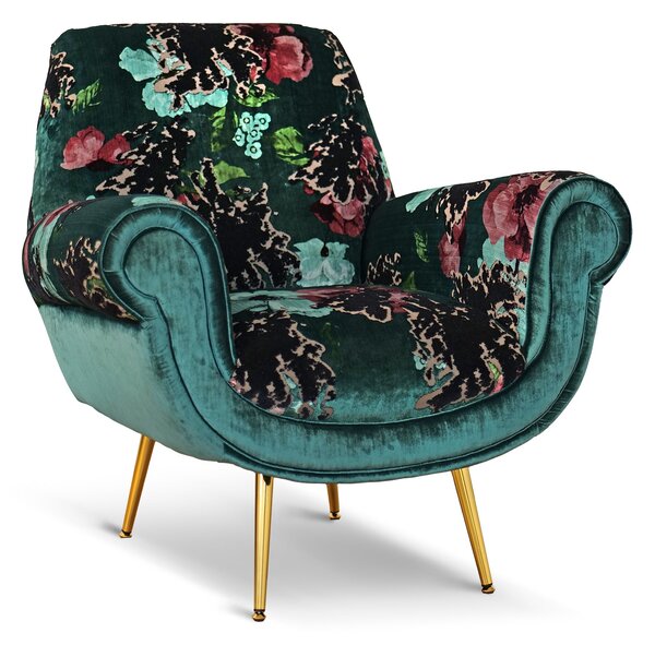 Poltrona Vico Velluto e Tessuto Fantasia - Design Iconico