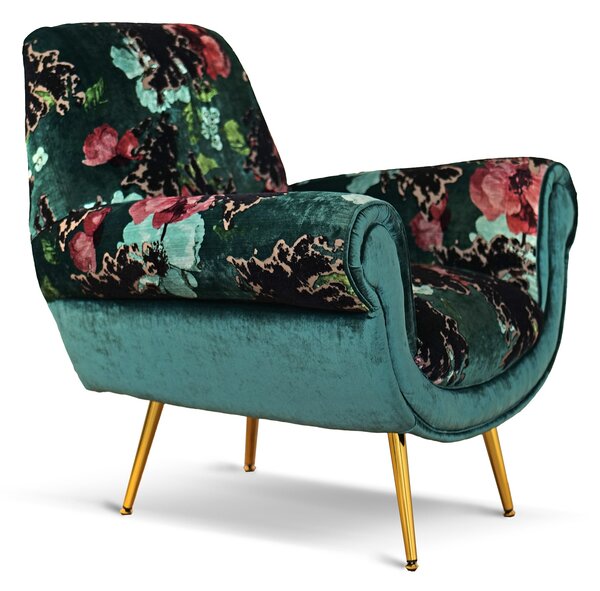 Poltrona Vico Velluto e Tessuto Fantasia - Design Iconico