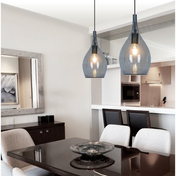 Lampada a sospensione con cavo NEXT 1xE27/40W/230V nero fumé