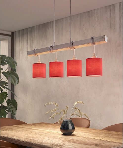Brilagi - Lampadario LED a sospensione su cavo NUBILA 4xE27/60W/230V grigio/rosso