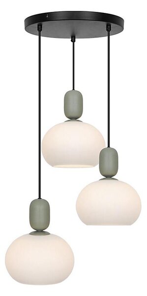 Lampadario sospeso con cavo VALISIA 3xE27/40W/230V nero/oliva